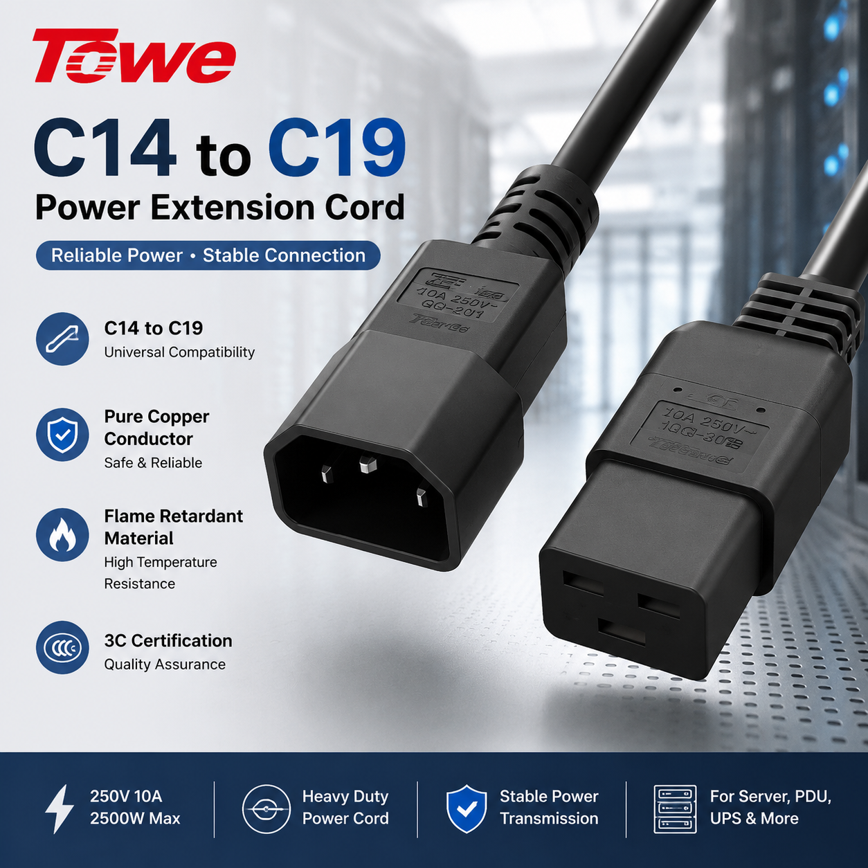 Heavy Equipment Center - TOWE IEC C14 - C19 Güç
