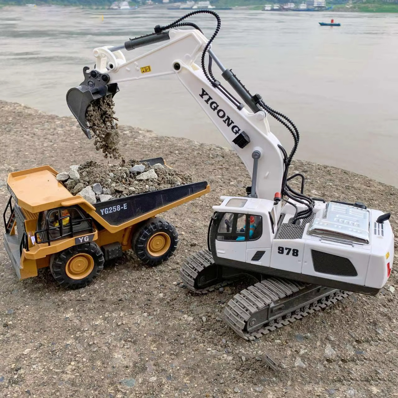 Heavy Equipment Games - RC ekskavatör damper buldozer 1/20 2.4GHz