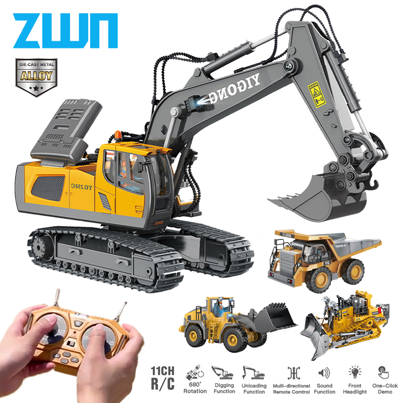 Heavy Equipment Games - ZWN 2.4G uzaktan kumanda ekskavatör DAMPERLİ