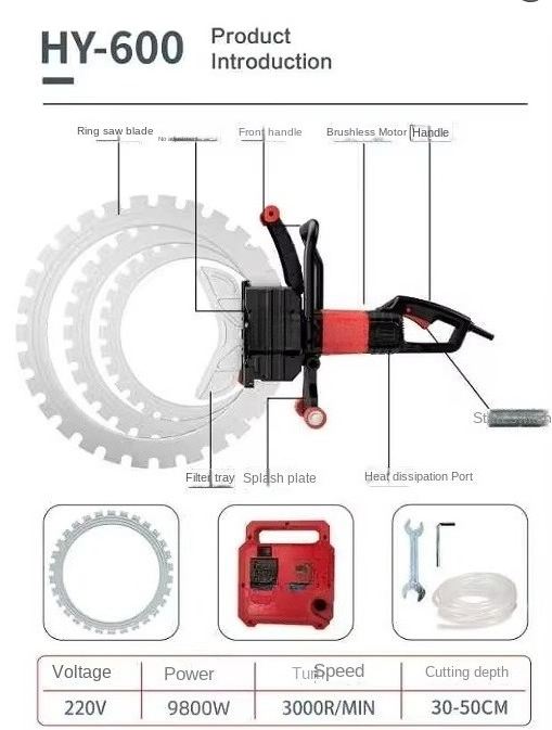 Yüksek Frekanslı Tozsuz Daire  - Electric Concrete Cutter incelemesi ve fiyatı