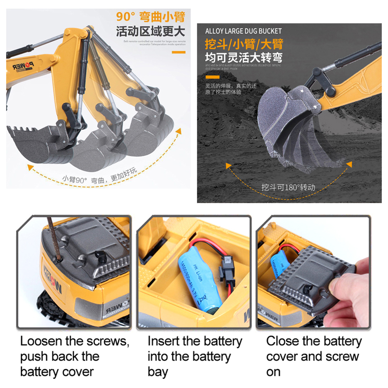 RC Ekskavatör 2.4 Ghz 6 Kanal  - Heavy Equipment Games incelemesi ve fiyatı